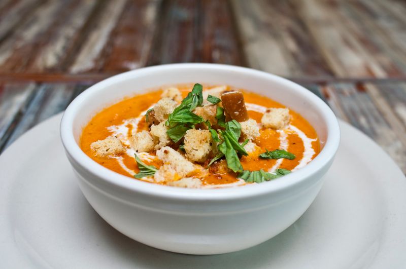 Creamy tomato soup warm comfort food side