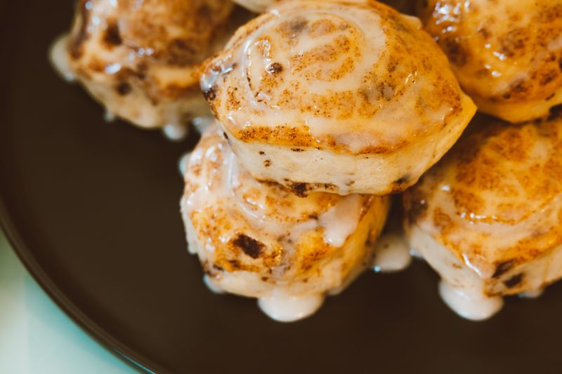 Cinnamon dessert pizza with sugar glaze
